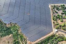Aerial view of PetroGreen&rsquo;s 25 MWp Bugallon Solar Power Plant in Pangasinan, Philippines