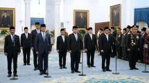 Pelantikan Pejabat Kabinet Merah Putih dalam reshuffle yang digelar di Istana Kepresidenan Jakarta, Kamis (1/10/2026).