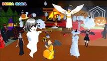 Sakura School Simulator Halloween rumah hantu dekorasi