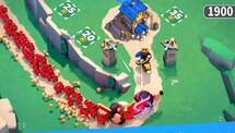 Gameplay tower defense Kingshot saat pasukan pemberontak menyerbu wilayah