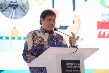 Menteri Perindustrian, Airlangga Hartarto saat membukan Rapat Kerja Kementerian Perdagangan (Foto: Humas)