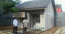 sebuah rumah percontohan yang merupakan gambaran desain 100 unit rumah tapak 0 rupiah dengan ukuran 5x9 meter persegi.