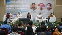 Jenderal Penyelenggaraan Pos dan Informatika Ahmad M. Ramli pada Forum Merdeka Barat 9 Registrasi Data Kartu Telepon:Aman dan Terjamin di Ruang Serba Guna Kementerian Kominfo, Jakarta, Rabu (14/3/2018).