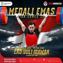 Eko Yuli Irawan Sumbang Emas Kelima untuk Indonesia di Asian Games 2018