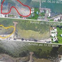 Kondisi terakhir lokasi tumpahan solar di bibir pantai sekitar Jetty Pertamina Parepare (Doc: Pertamina).