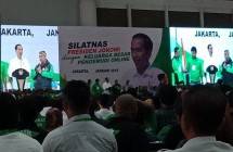 Presiden Jokowi menghadiri silaturahmi nasional pengemudi online di JIExpo, Kemayoran, Jakarta, Sabtu (12/1/2019). 