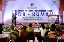 Direktur Bisnis LPDB KUMKM Krisdianto dalam sambutannya mewakili Direktur Utama LPDB-KUMKM Braman Setyo dalam acara Sosialisasi dan Bimbingan Teknis Program Inklusif LDPB-KUMKM di Atambua, Kab Belu, Nusa Tenggara Timur (NTT), Senin (29/4).