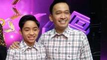 Bertrand bersama ayahnya Ruben Onsu. Ia dipercaya membawakan Jingle KDI 2020.