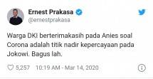 Ernest Prakasa: Berterima Kasih pada Anies adalah Titik Nadir Kepercayaan pada Jokowi