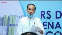 Presiden Jokowi konfrensi pers di wisma atlet kemayoran Jakarta (ist) 