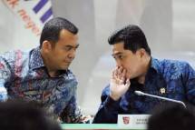 Dirut Krakatau Steel Silmy Karim dan Meneg BUMN Erick Thohir (Foto Antara) 