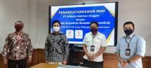 Nasrulyani CEO Inacom.id, Riswan Awaludin CEO Agretail.id, Ali Mas'adi CEO PT Widodo Makmur Unggas dan Tri Mahawijaya Herlambang Chief of Sales & Marketing PT Widodo Makmur Unggas