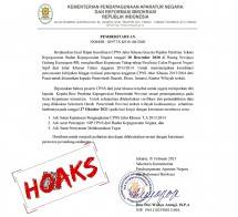 Surat Pengangkatan CPNS Tanpa Tes Hoaks Alias Palsu