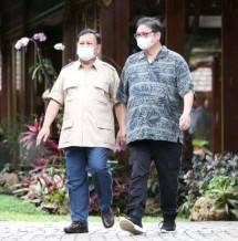 Airlangga Hartarto mengunjungi Prabowo Subianto di Halambalang (foto Istimewa)