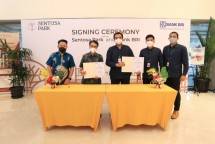 Sugino &ndash; Direktur Keuangan Sentosa Park; Hammy Sugiharto &ndash; Direktur Sales dan Marketing Sentosa Park; Muhammad Ardiansyah - Pimpinan Cabang BRI Pluit; Recky Plangiten - Wakil Pemimpin Wilayah Jakarta 1 Bank BRI; dan Oky Nugroho Kepala Bagian KPR Bank BRI. Dari kiri ke kanan.
