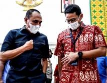 Gaspol...Gaspol! Garap Danau Toba, Menteri Sandi Temui Gubernur Sumut Edy Rahmadi 
