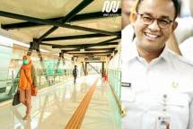 Jembatan Layang MRT ASEAN dan Gubernur Anies (foto Kolase)