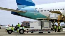 Kedatangan bahan baku vaksin Sinovac di Bandara Internasional Soekarno-Hatta, Tangerang, pada Rabu, 30 Juni 2021. Foto: BPMI Setpres/Kris