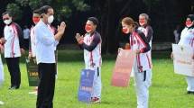 Presiden Jokowi saat menerima para atlet Indonesia yang berkompetisi di Olimpiade Tokyo 2020 di Istana Bogor (Foto: Setkab)