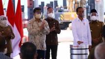 Presiden Joko Widodo (Jokowi) saat melakukan groundbreaking smelter PT Freeport Indonesia di KEK Gresik