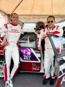 Ketum IMI Bambang Soesatyo dan pembalap Sean Gelael