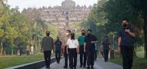 Wapres Ma&rsquo;ruf Amin meninjau Taman Wisata Candi Borobudur, Jumat (22/04/2022), di Magelang, Jateng. (Foto: BPMI Setwapres)