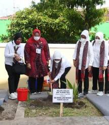 Ibu Iriana Jokowi Bagikan Sembako dan Tanam Pohon di Kecamatan Masaran