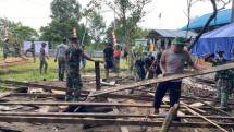 Satgas Yonif Raider 600 Modang Laksanakan Karya Bakti di Kabupaten Mappi