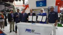 Penandatanganan Memorandum of Understanding (MoU) kerjasama antar pihak pada event IndoDefence 2022 disaksikan oleh Menteri Pertahanan Republik Indonesia Bapak Prabowo Subianto