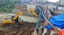 Penanganan Longsoran Trotoar Jembatan Cipamuruyan Sukabumi