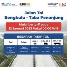 Tol Bengkulu- Taba Penanjung Bertarif pada 12 Januari 2023