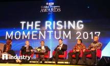 Direktur Utama PT Bank Tabungan Negara Tbk. Maryono bersama Founder Lippo Group James Riady, Founder Jababeka S.D Darmono, dan Founder Intiland Hendro Gondokusumo (Foto Rizki Meirino)