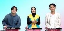(Kiri ke Kanan) Rizky Febian, Tantri 'Kotak', dan Budi Doremi Bertugas Sebagai Dewan Juri Kompetisi 'Gimme The Mic'