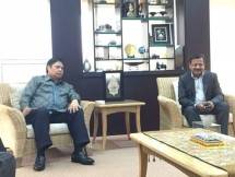 Menteri Perindustrian, Airlangga Hartarto saat menerima kunjungan dari PT Tata Consultacy Service