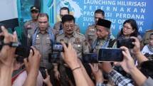 Menteri Pertanian, Syahrul Yasin Limpo (Mentan SYL) saat launching hilirisasi peternakan di Kabupaten Pasuruan