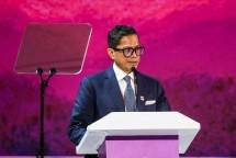 Wakil Menteri Luar Negeri Pahala Nugraha Mansury menyampaikan presentasi dengan tema Rencana Indonesia untuk Mengembangkan Infrstruktur Hijau pada hari kedua ASEAN-Indo-Pacific Forum (AIPF) di Hotel Mulia, Jakarta Rabu (6/9/2023). Foto: Media Center KTT ASEAN 2023/Galih Pradipta/aww.