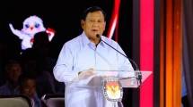 Capres nomor urut 02, Prabowo Subianto di debat Capres ketiga.