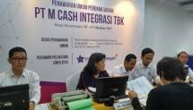 PT M Cash Integrasi Tbk melakukan Penawaran Umum Perdana Saham (PUPS) untuk masa penawaran 26 hingga 27 Oktober 2017. Dalam penawaran tersebut mematok harga Rp 1.300 hingga Rp 1.450 per saham