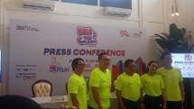 Ririek Ardiansyah, Direktur Utama PT Telkom Indonesia bersama artis nasional saat Prescon Persiapan Digiland Run2024