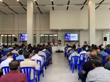 Suasana pembekalan &ldquo;WASPADA PINJOL&rdquo; yang diikuti sekitar 150an pastor ini yang diadakan di Aula Grha Pemuda Katedral Jakarta, Rabu (11/09/2024)