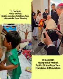 Doanya Terjawab, Emilio Bocah dari Gereja Anak Domba Paroki Cilangkap Dicium Paus Fransiskus