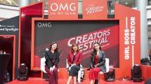 Ki-Ka Clarissa A. Gunawan, Senior Group Head of Teens and Emerging Beauty Marketing Paragon, Tessi Fathia Adam, Senior Head. Digital Transformation ParagonCorp dan Farra Jaidi Beauty Content Creator di Event OMG Creators Festival 2024