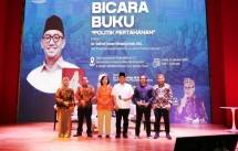 Bicara Buku Politik Pertahanan karya Dahnil Anzar di Gedung Perpusnas Jakarta (10/10/2024).