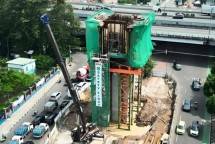Pile cap atau plat beton yang juga menggunakan produk SIG, yang berfungsi menghubungkan fondasi dengan sejumlah tiang pancang sebagai penahan jalur LRT Fase 1B rute Velodrome &ndash; Manggarai.