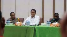 Mentan Andi Amran Sulaiman bersama Kapolres Jakarta Selatan Kombes Nicolas Ary Lilipaly saat menerima audiensi Serikat Tani Indramayu