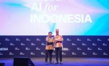 Menteri Perindustrian Agus Gumiwang Kartasasmita pada acara &ldquo;AI for Indonesia&rdquo; di Jakarta, Kamis (23/10).