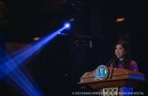  Menteri Komunikasi dan Digital Meutya Hafid dalam forum Digital Trust Summit 360&deg; di TMII, Jakarta Timur, Kamis (20/11/2025) mengatakan kolaborasi Kemkomdigi dan BSSN menjadi keharusan untuk mencapai target nasional yang diarahkan Presiden Prabowo Subianto. Foto: Humas Kemkomdigi
