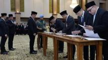 Menteri Pertanian (Mentan) Andi Amran Sulaiman saat melantik 55 pejabat di lingkungan Kementan