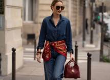 Buttonscarves X Alexandra Lapp, red bag.