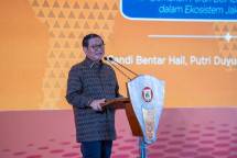 Gubernur DKI Jakarta, Pramono Anung dalama acara BUMD Leaders Forum 2026 bertema &ldquo;Synergy For Resilience: Memperkokoh Peran BUMD Sebagai Pilar Ekonomi Dalam Ekosistem Jakarta Global City".